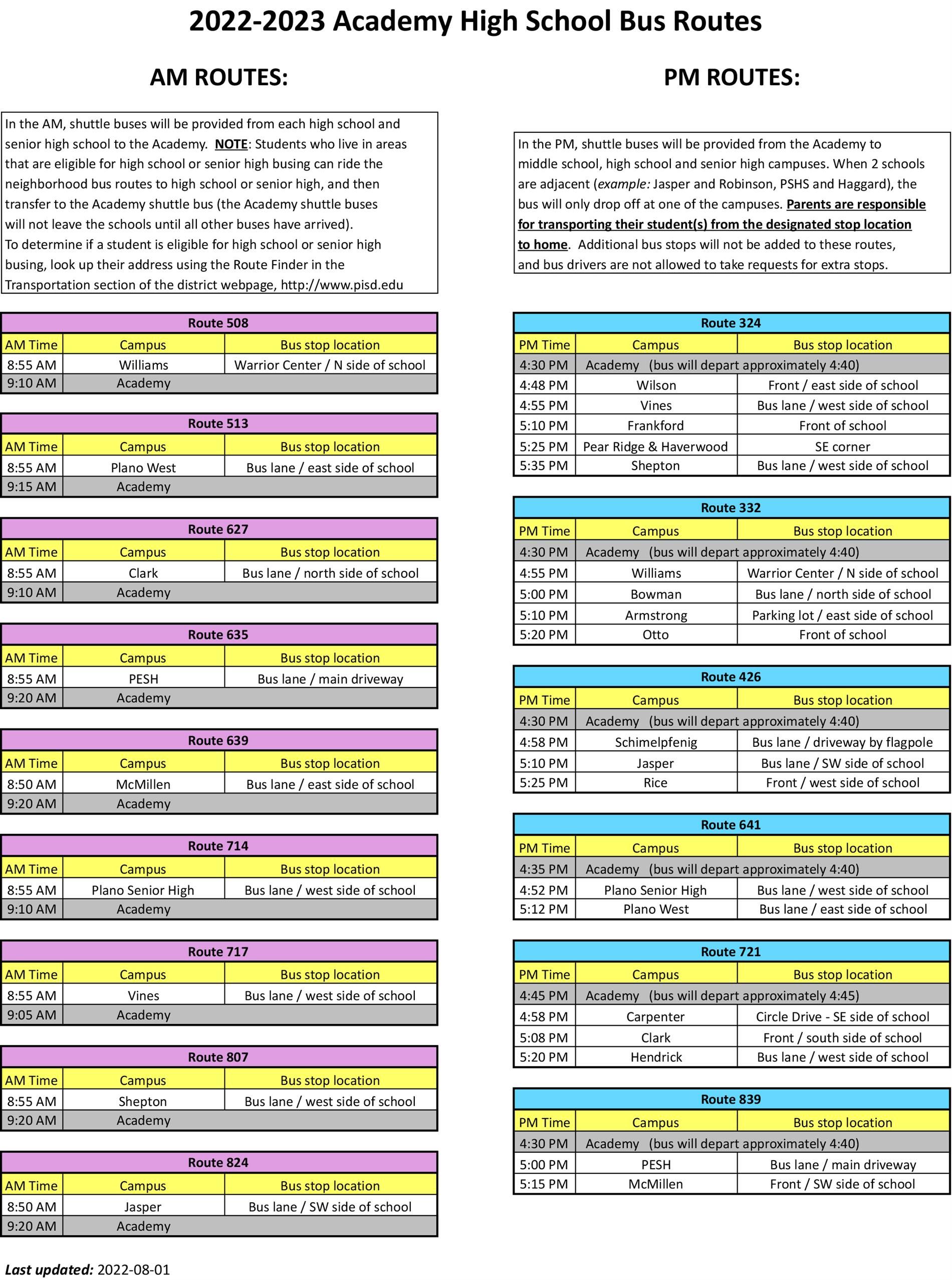 Bus routes